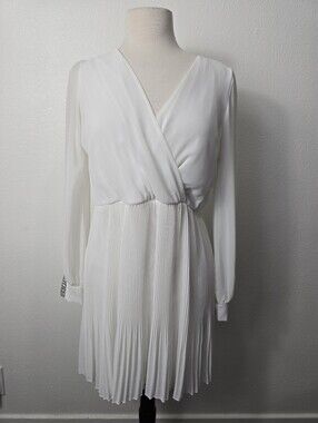Janice  Pleated Long-Sleeve Dress